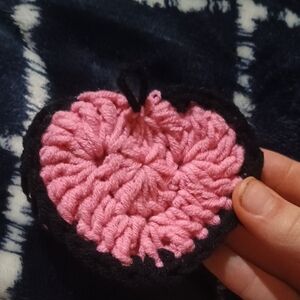 Handcrafted Pink and Black Heart Accessory